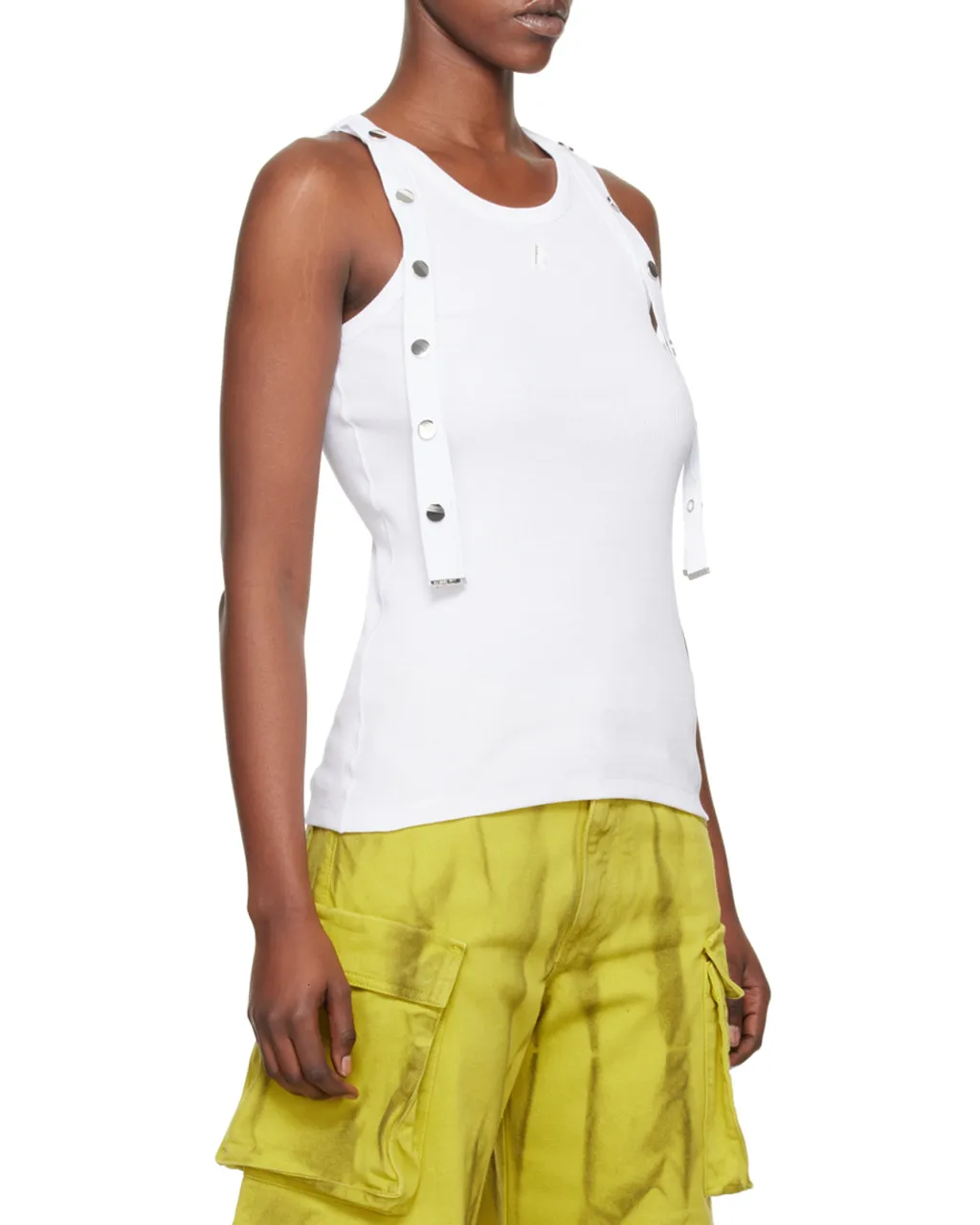 Cotton Tank Top With Stud Detail
