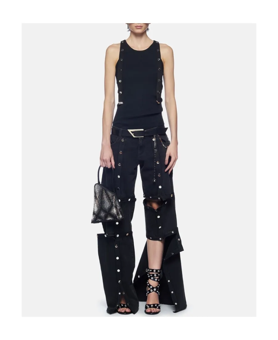 Logo Patch Ribbed Tank Top