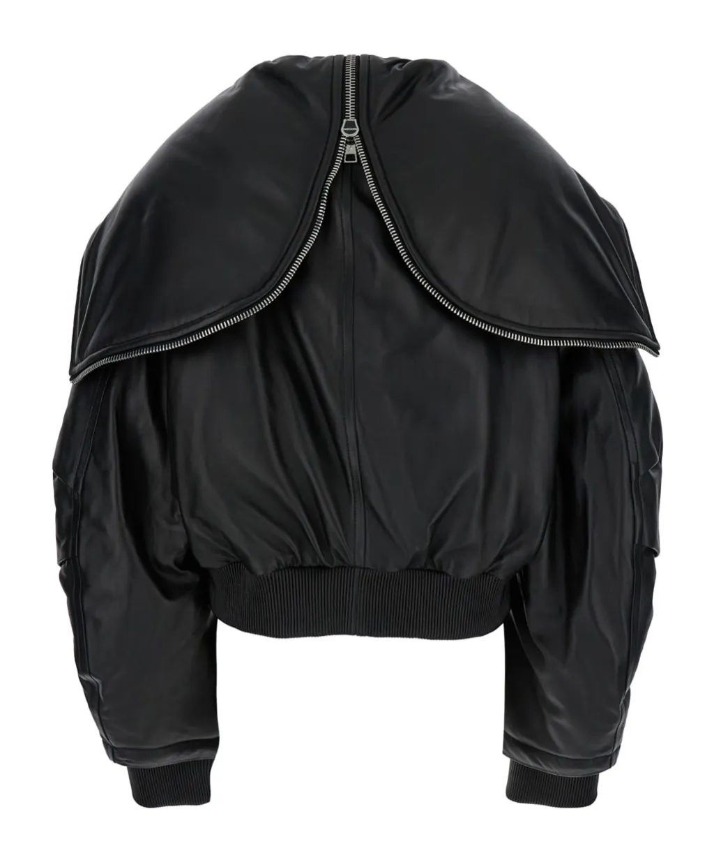 Zip-Up Hooded Bomber Jacket