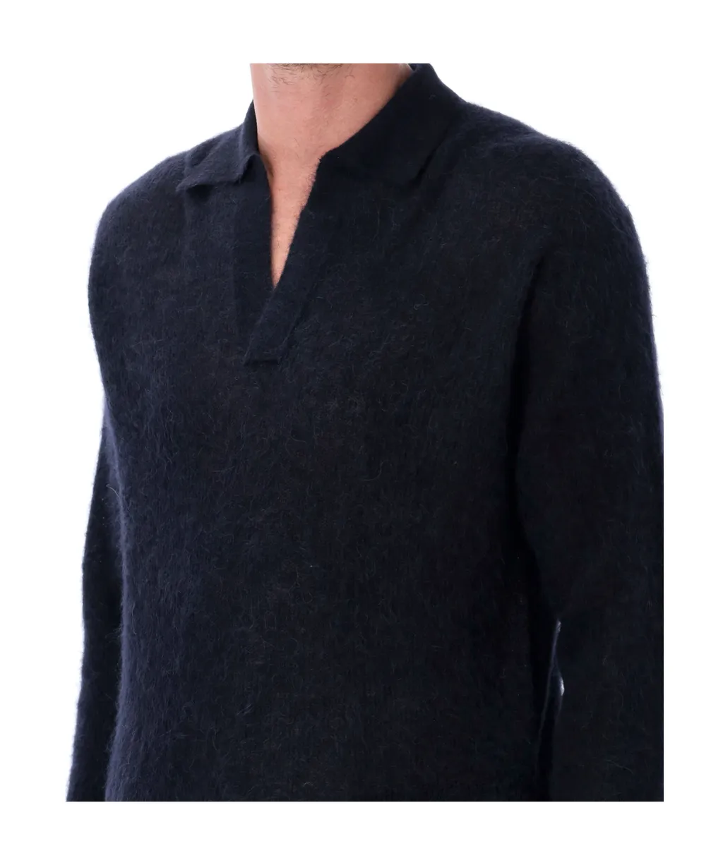 Sheer Knit Skipper Polo