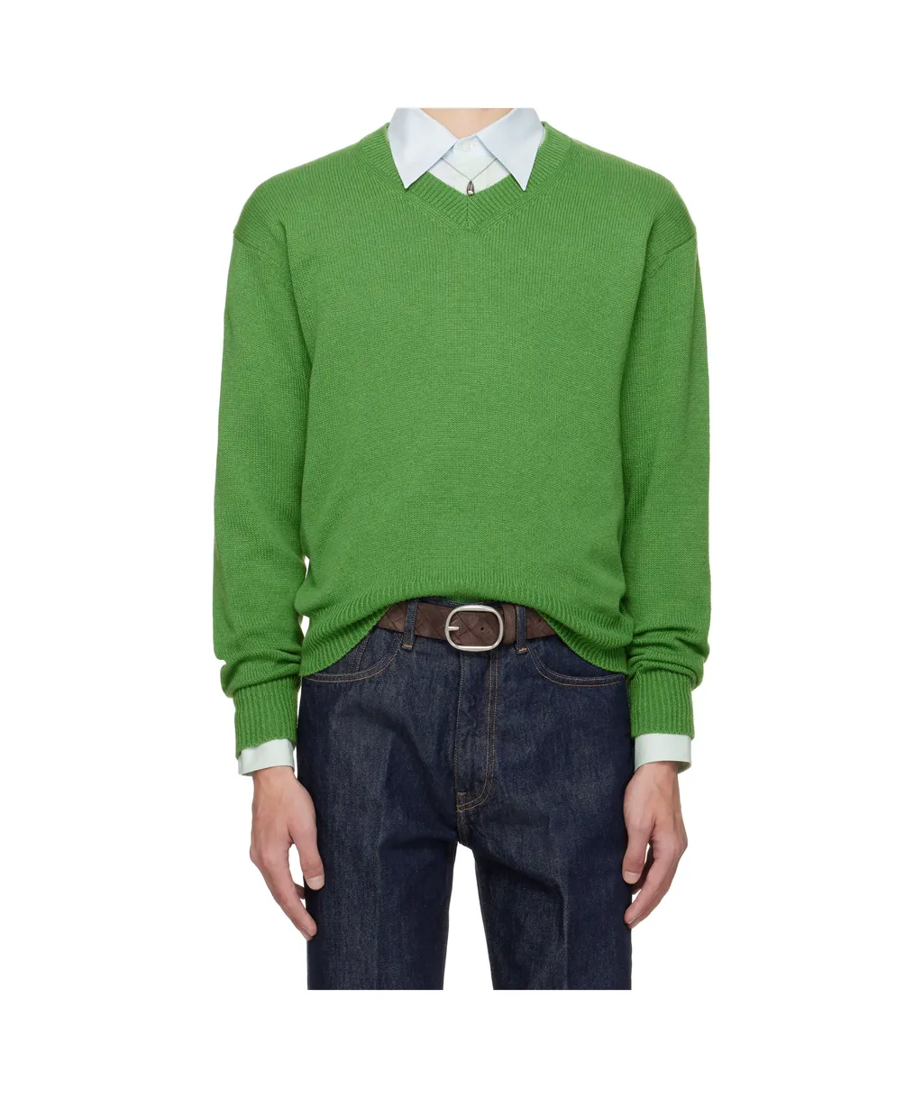 V-Neck Ribbed Sweater