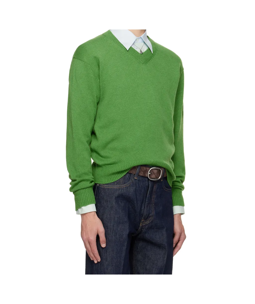V-Neck Ribbed Sweater