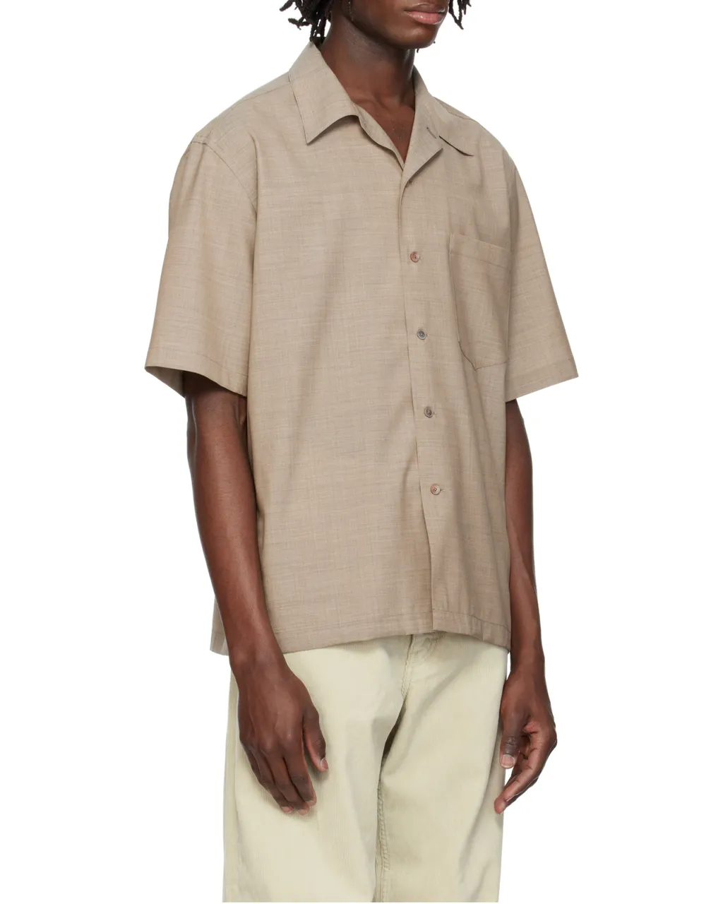Tropical Wool Short-Sleeve Shirt