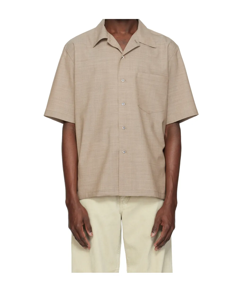 Tropical Wool Short-Sleeve Shirt
