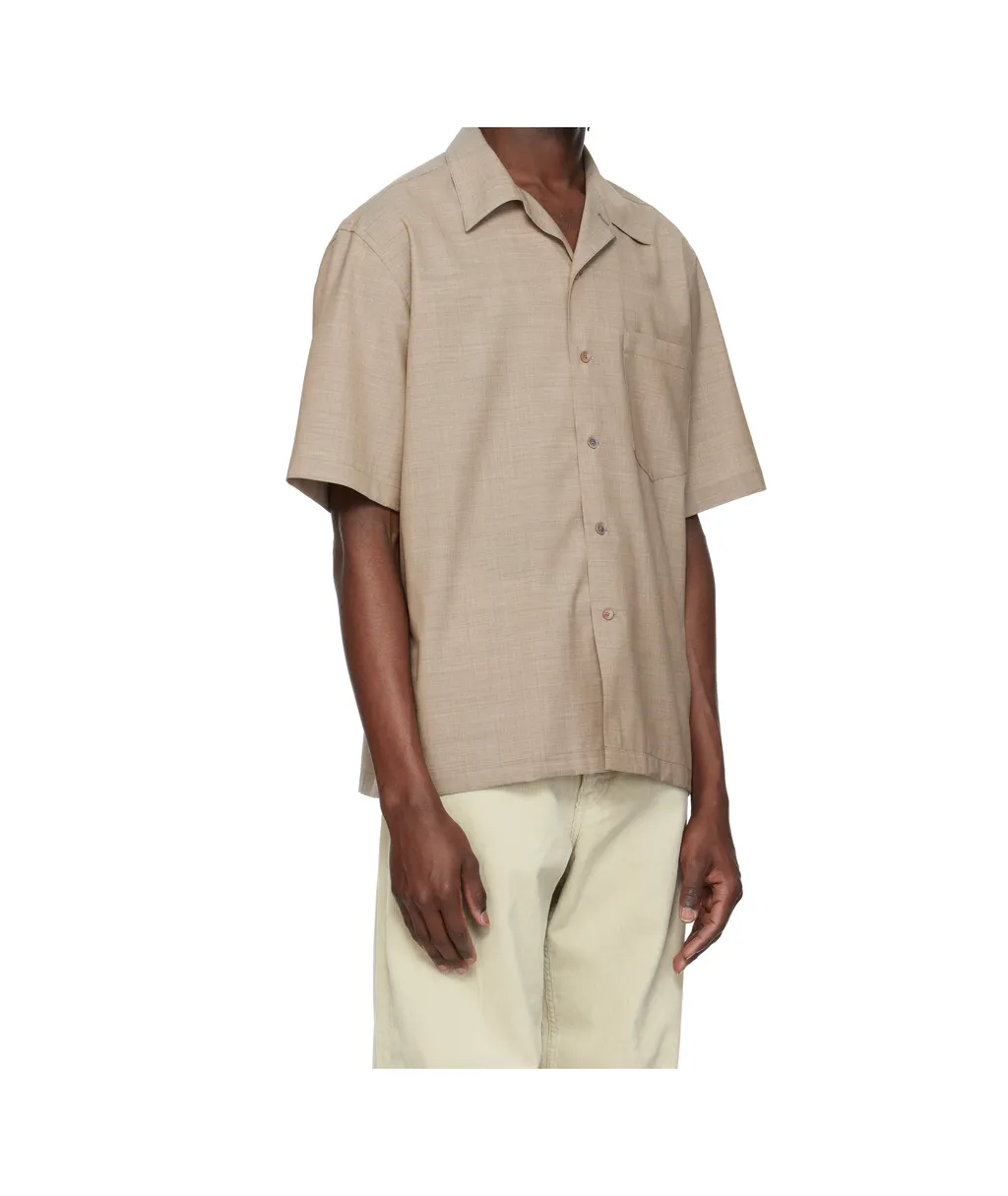 Tropical Wool Short-Sleeve Shirt