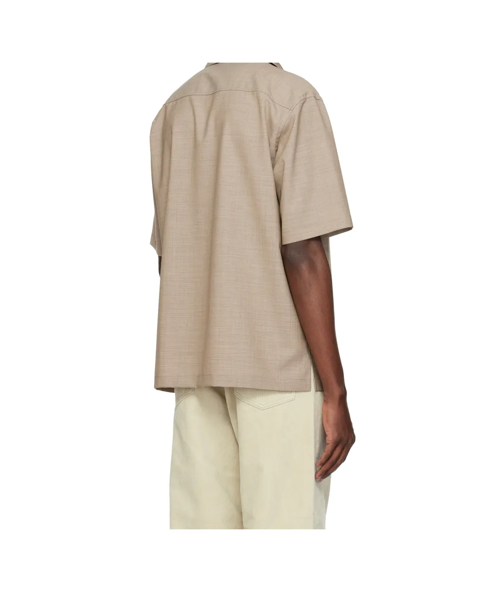 Tropical Wool Short-Sleeve Shirt