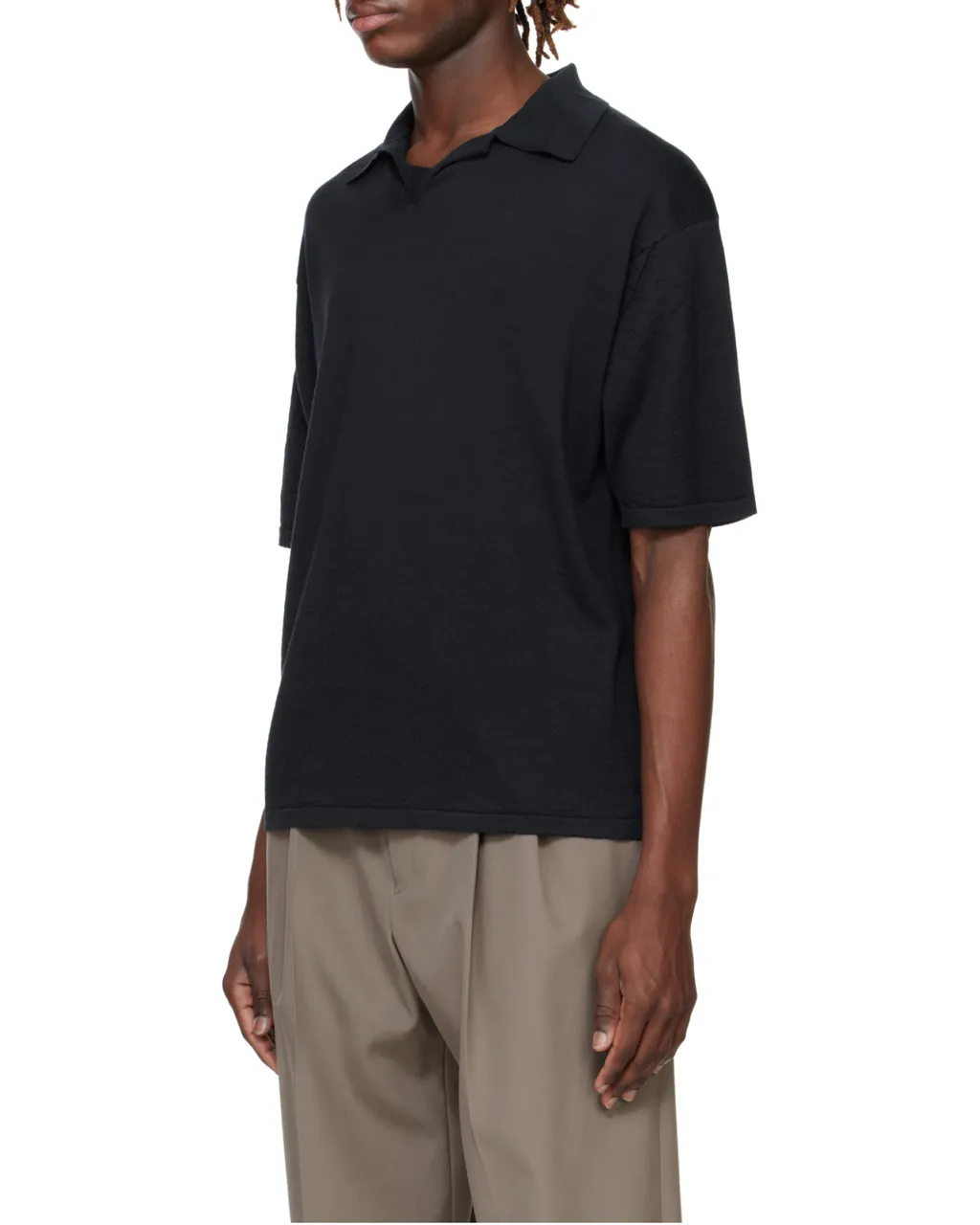 Short-Sleeved Wool Polo Shirt