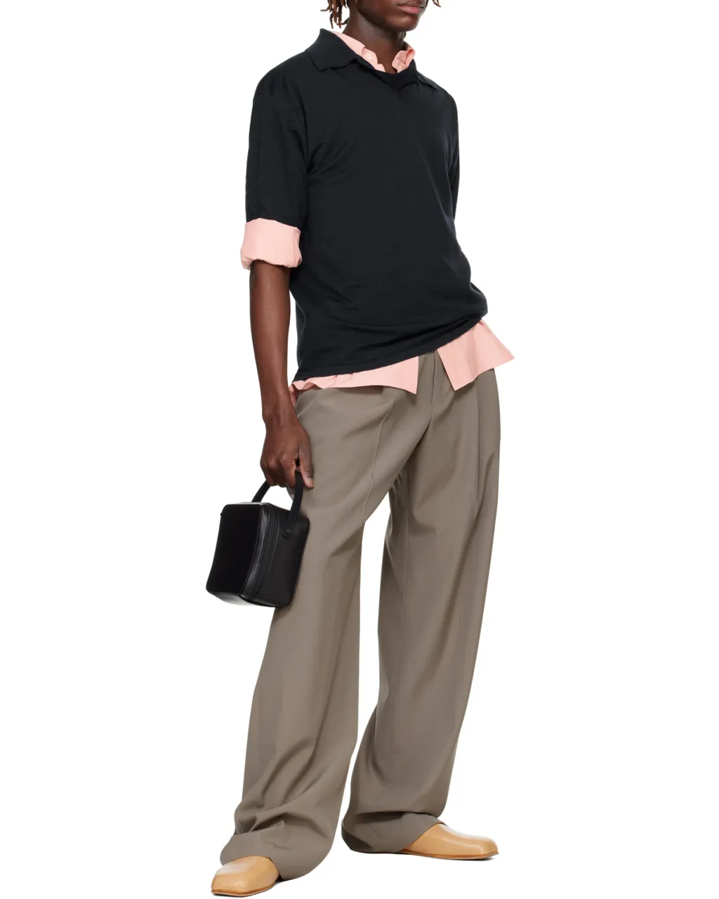 Short-Sleeved Wool Polo Shirt