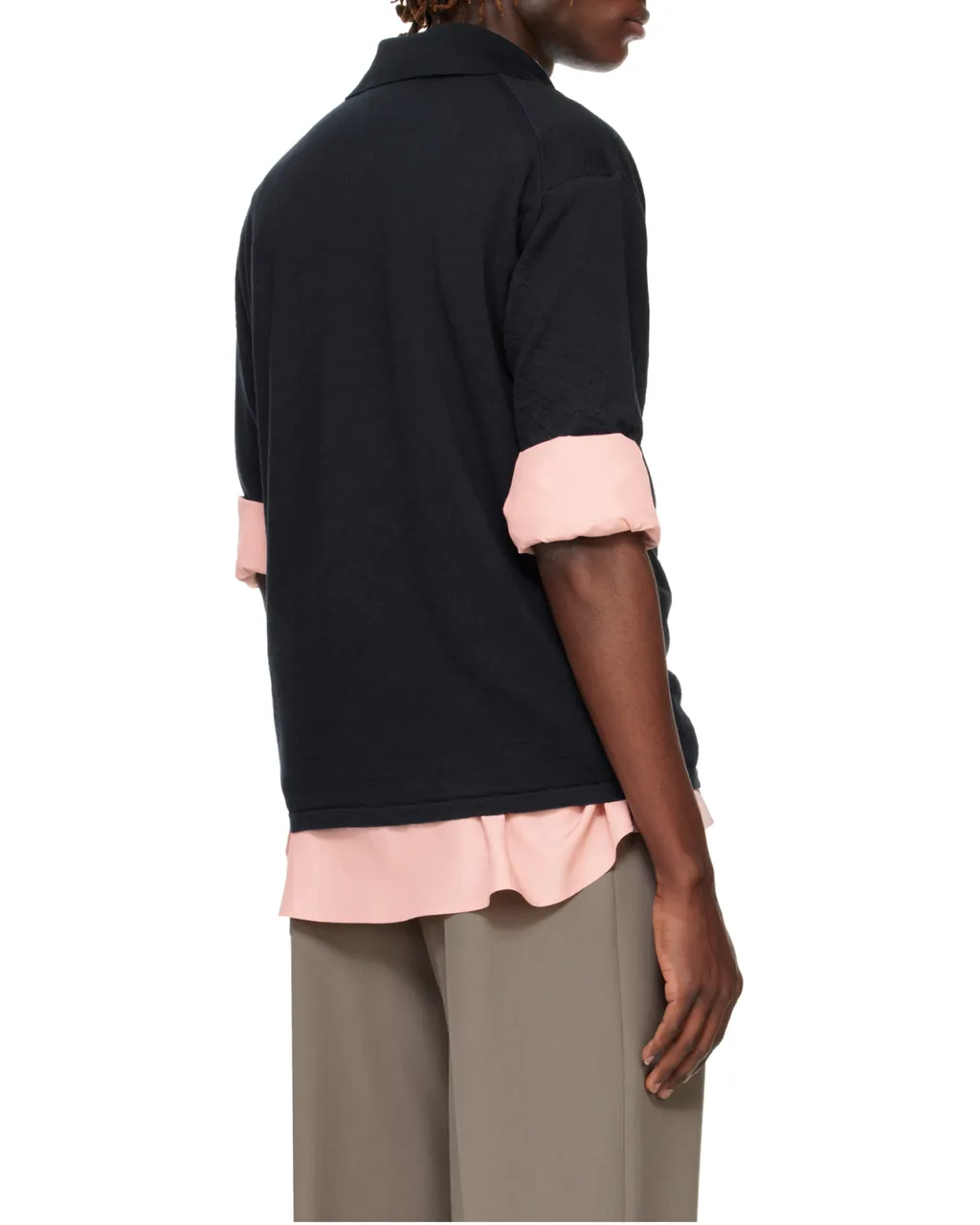 Short-Sleeved Wool Polo Shirt
