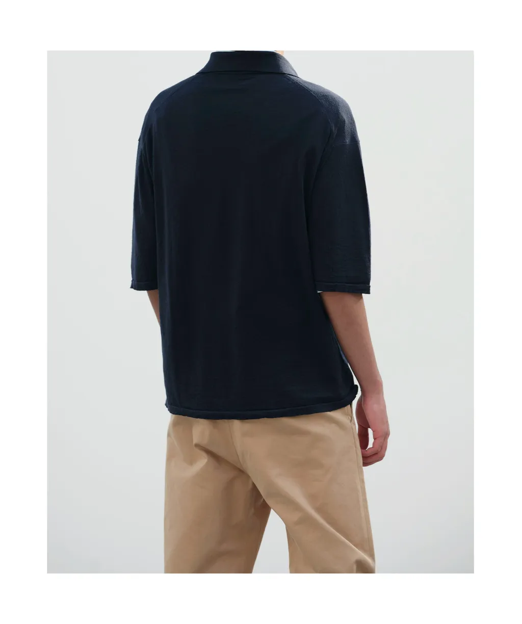 Short-Sleeved Wool Polo Shirt