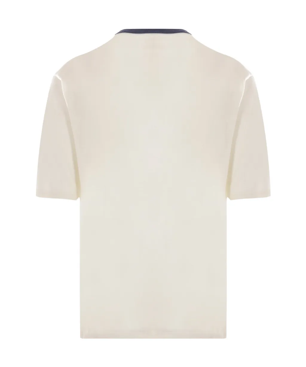 Contrasting-Collar Short-Sleeved T-Shirt