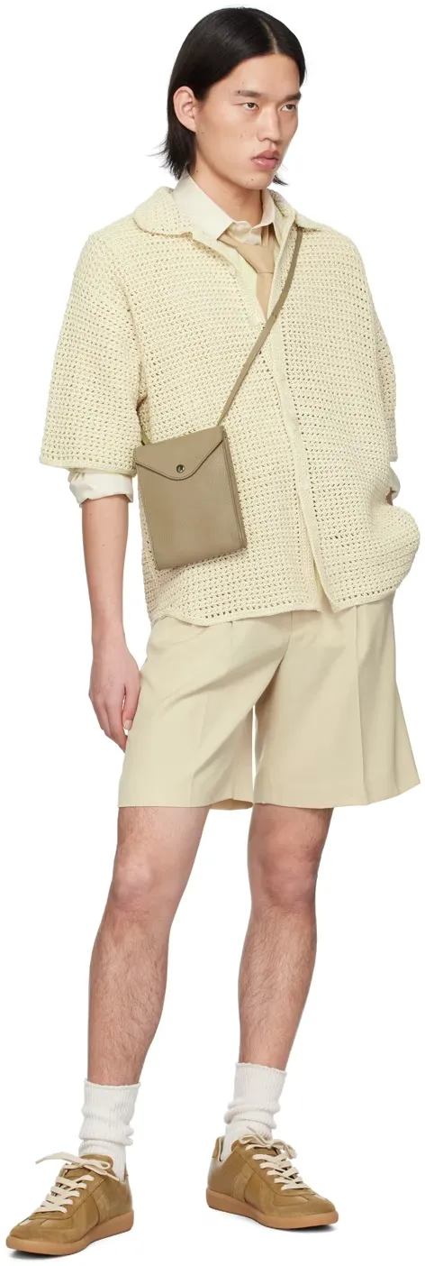 Crochet-Knit Short-Sleeve Shirt
