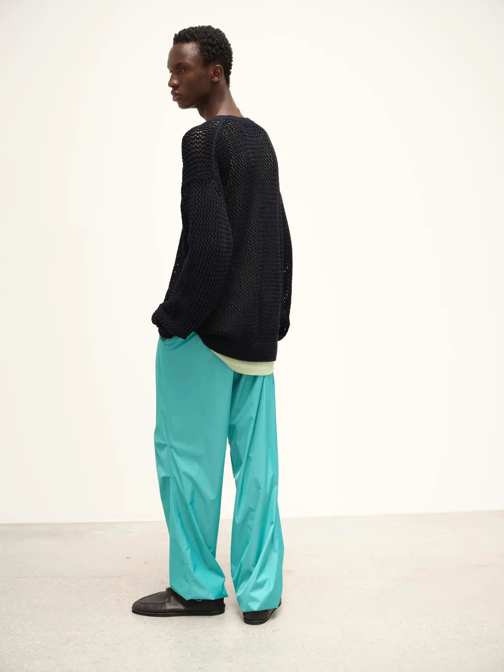 Long-Sleeved Mesh Sweater