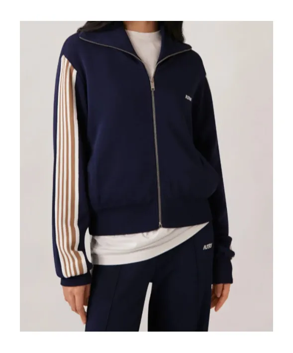Zip-Up Sweatshirt With Stripe Detail
