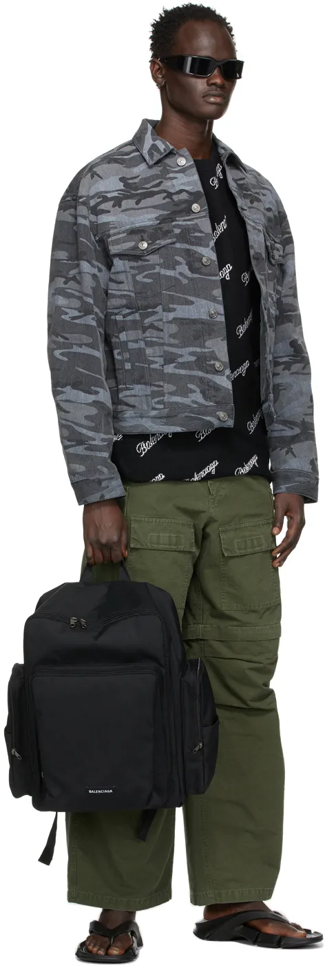 Camo Print Denim Jacket