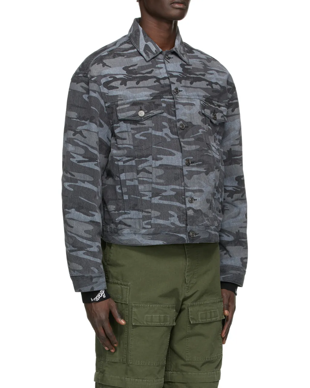 Camo Print Denim Jacket