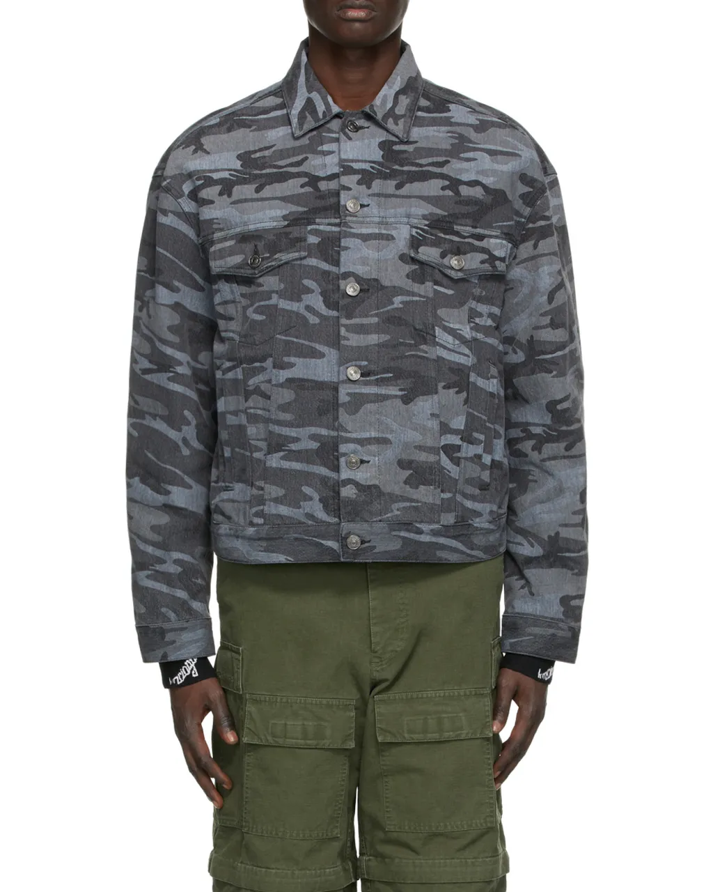 Camo Print Denim Jacket