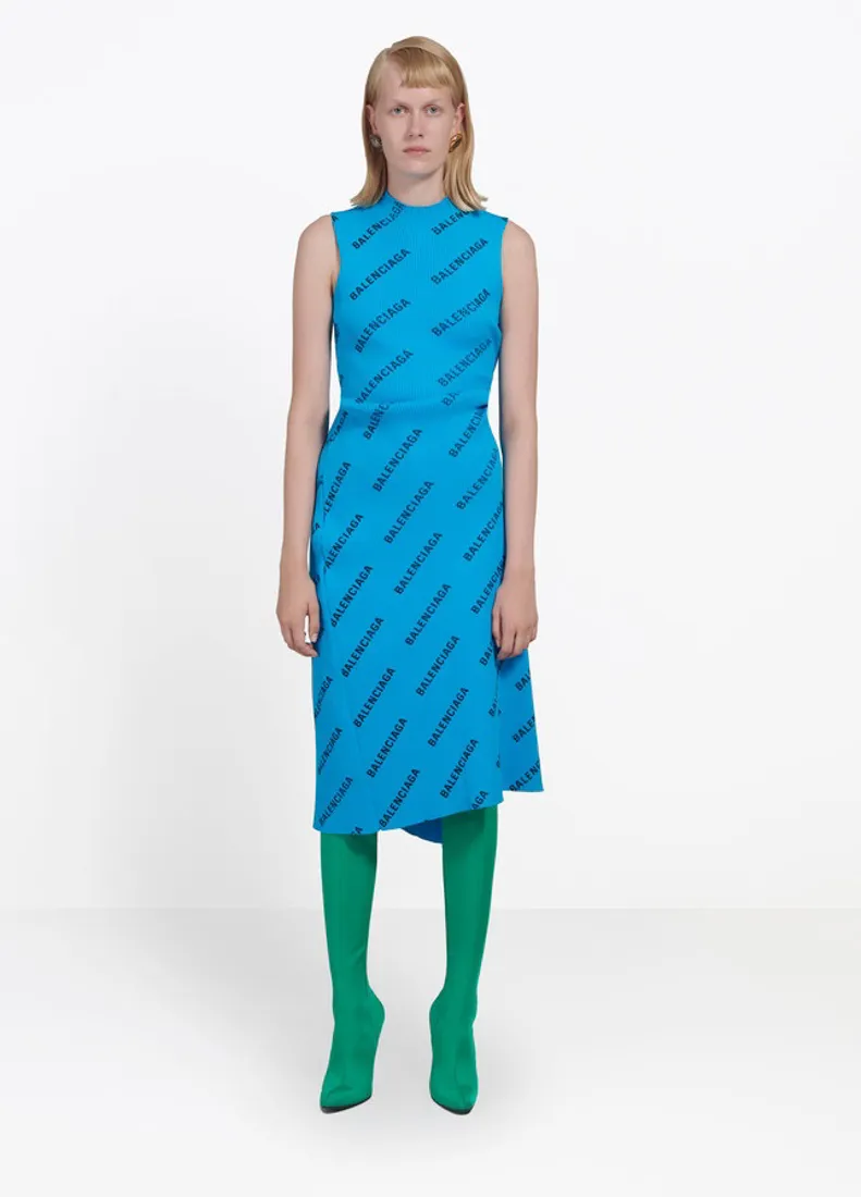 Allover Logo Wrap Dress