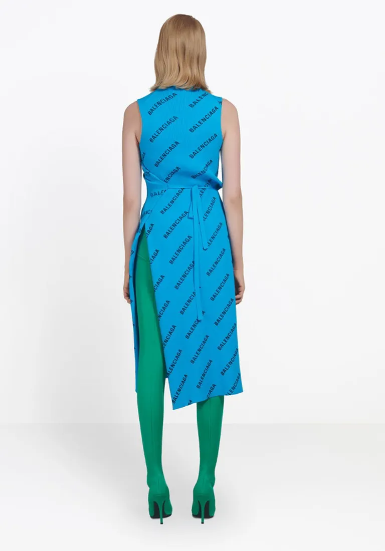 Allover Logo Wrap Dress