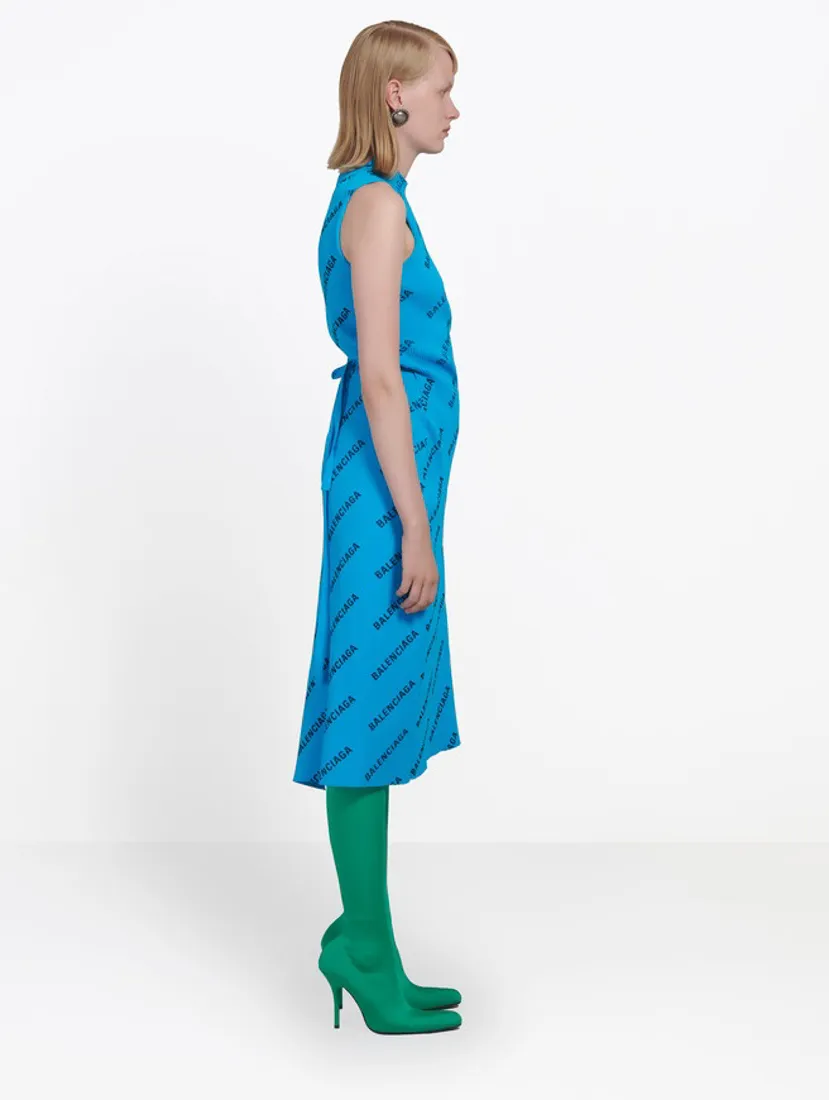 Allover Logo Wrap Dress
