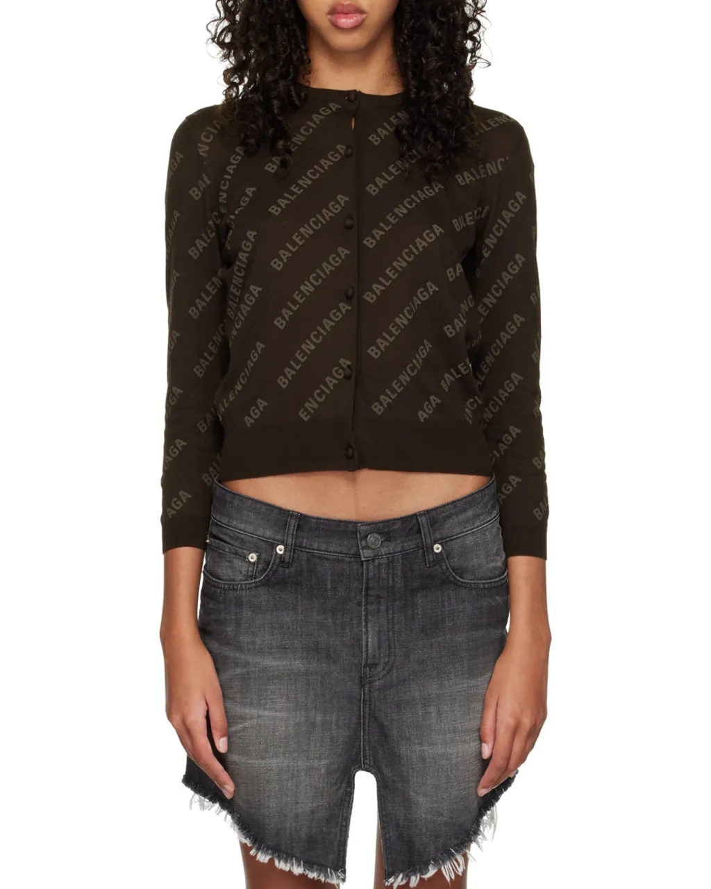 All-Over Logo Buttoned Cardigan