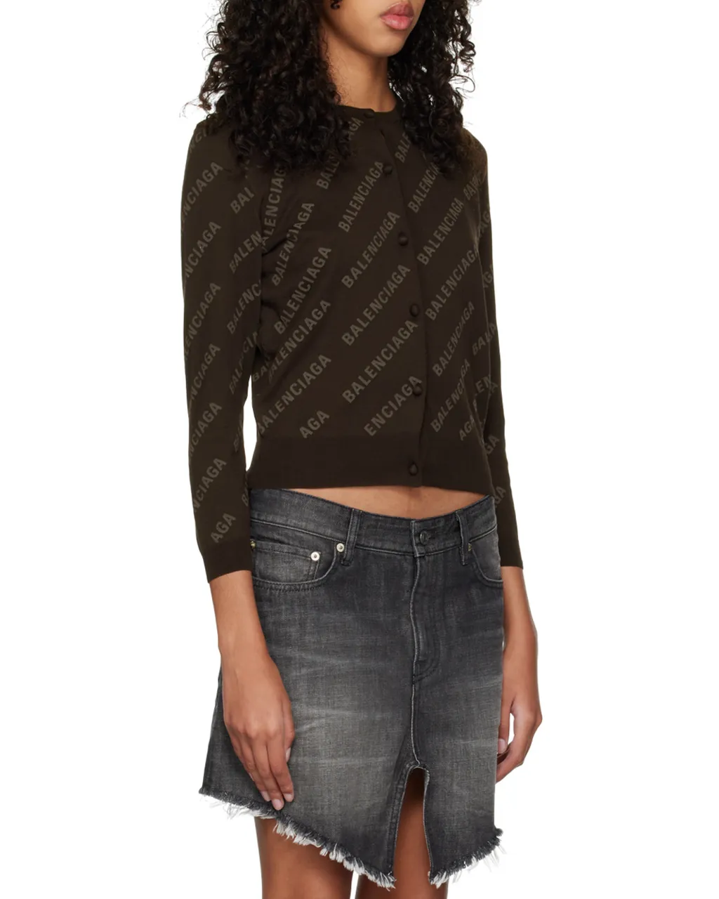 All-Over Logo Buttoned Cardigan