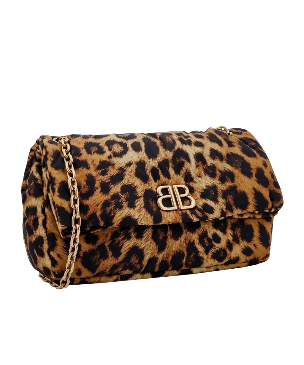Monaco Leopard Print Chain Shoulder Bag