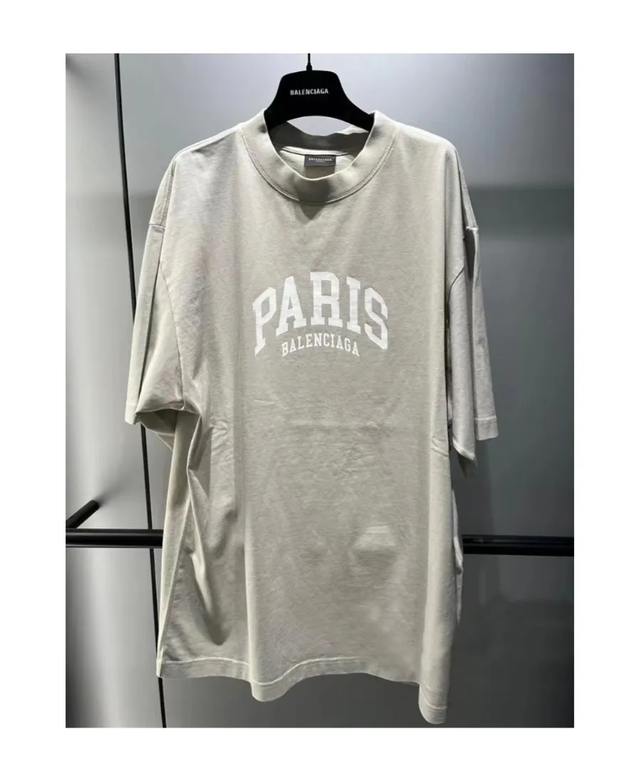 Paris Logo Printed Oversized T-Shirt
