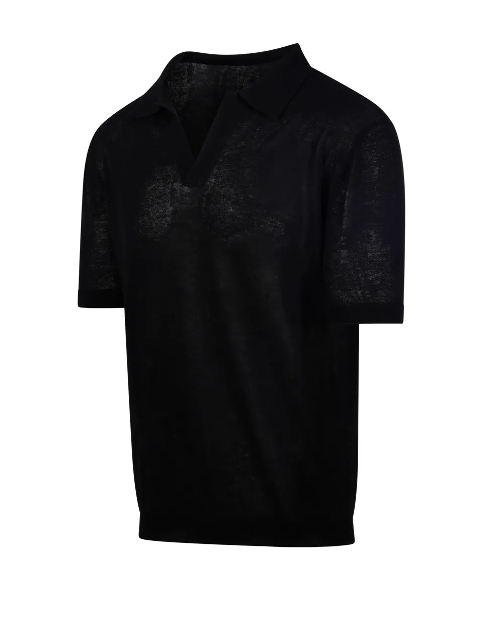Fine-Knit Polo Shirt