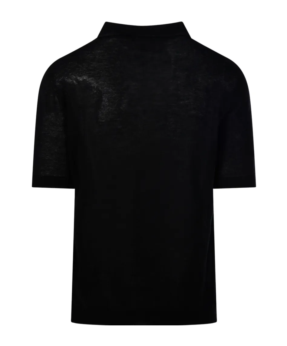 Fine-Knit Polo Shirt