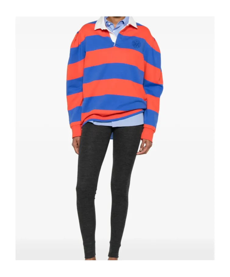 Striped Knitted Polo Top