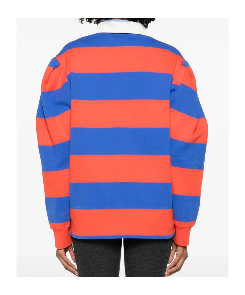 Striped Knitted Polo Top
