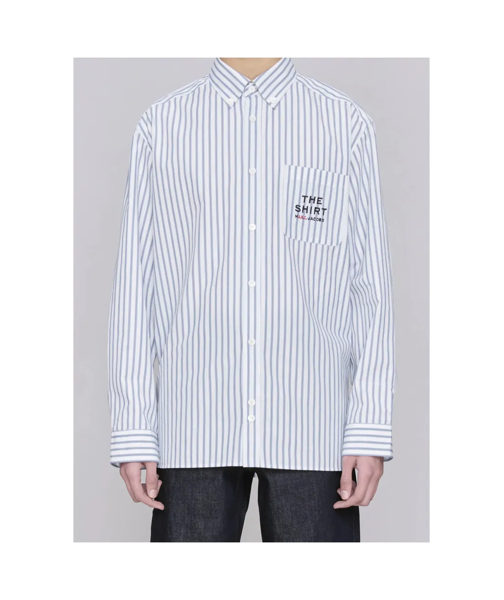 Pinstriped Straight-Hem Shirt