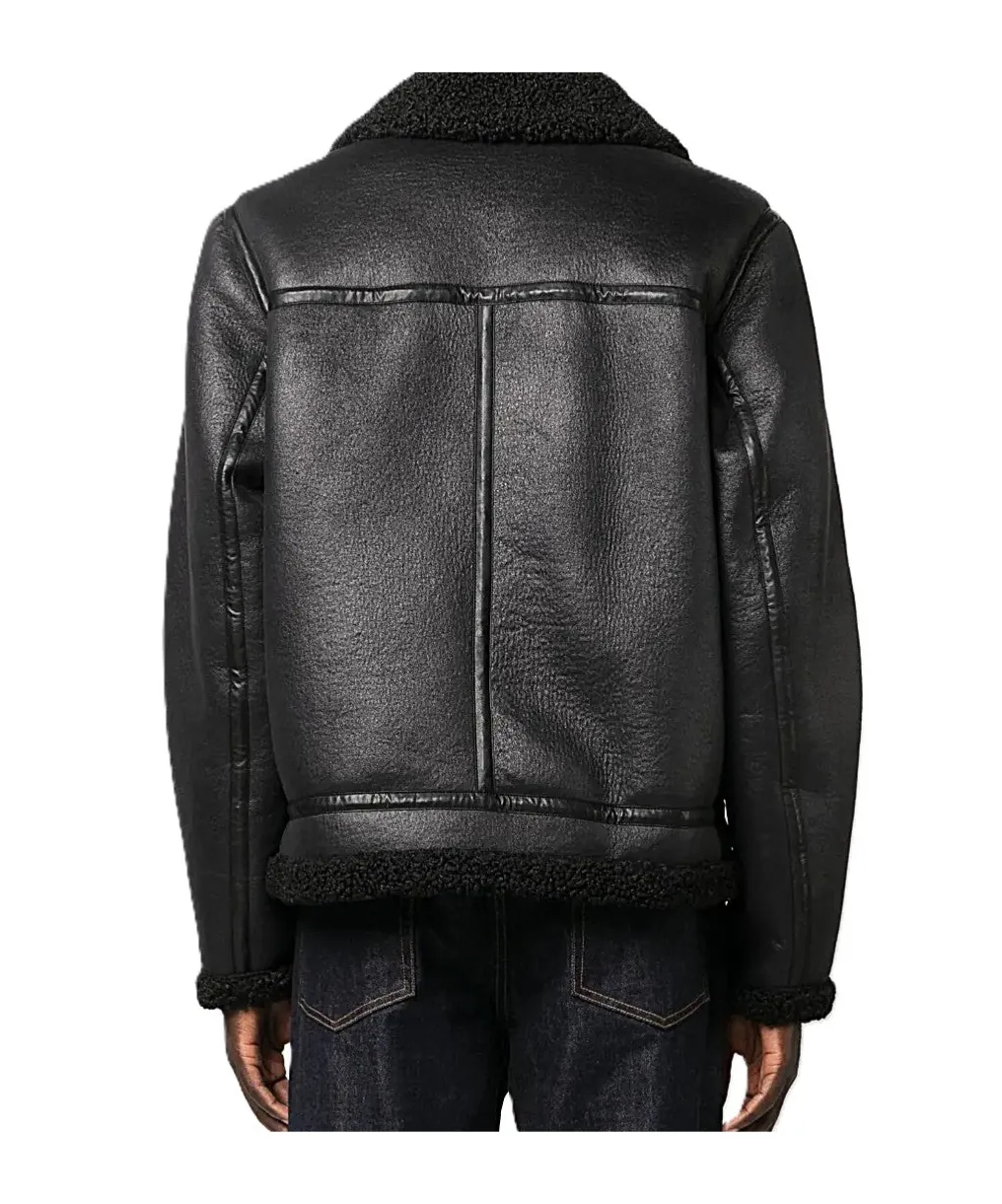 Faux-Shearling Zip-Up Bomber Jacket