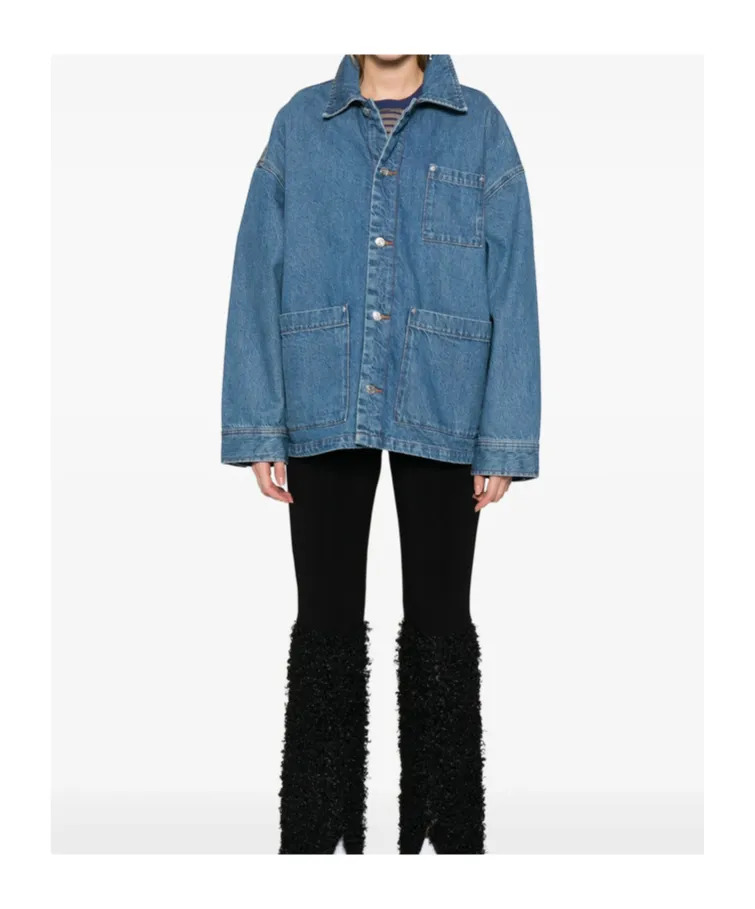 Logo Embroidered Denim Jacket
