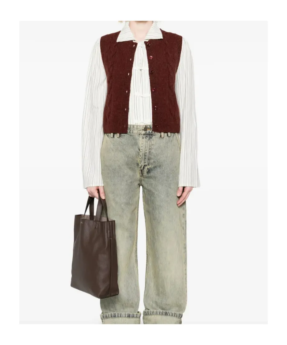 Cable-Knit Sleeveless Vest