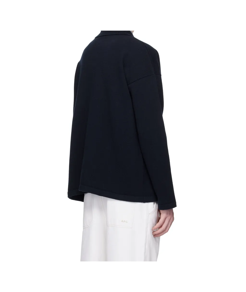 Long-Sleeved Wool Polo Shirt