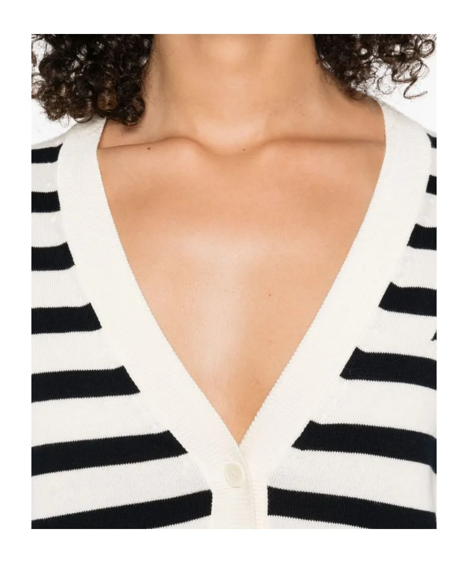 GaËLle Striped Button Cardigan