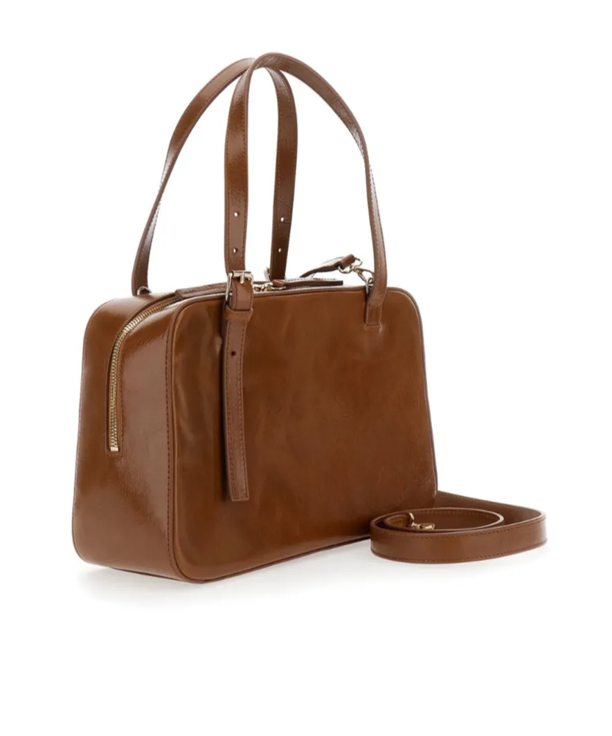 Buckled Top Handle Shoulder Bag