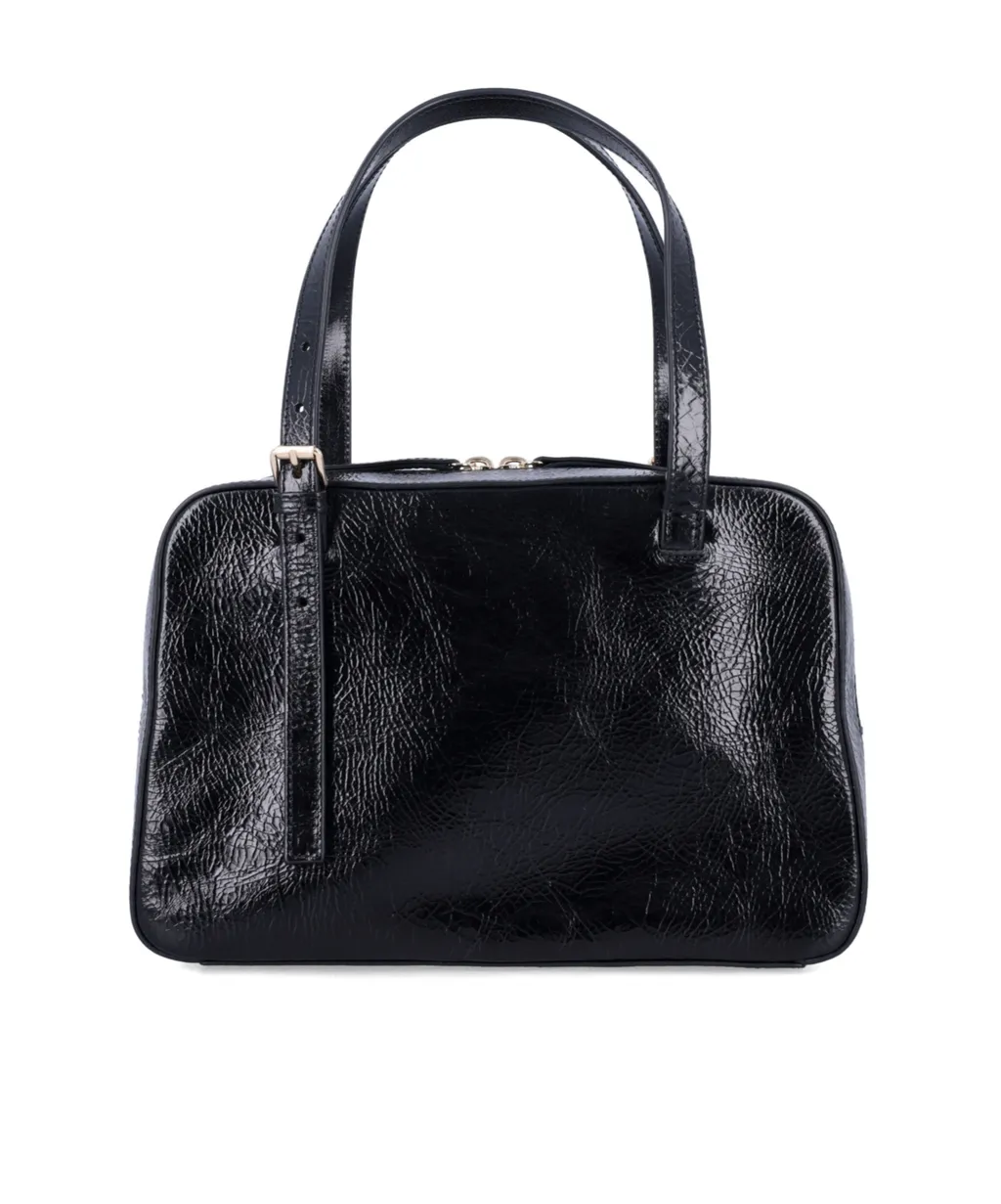 Buckled Top Handle Shoulder Bag