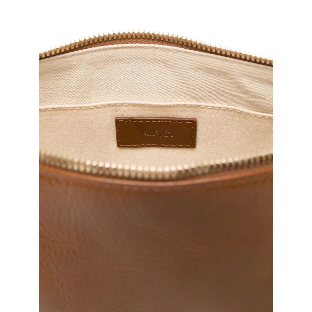 Vera Logo Printed Zipped Shoulder Bag