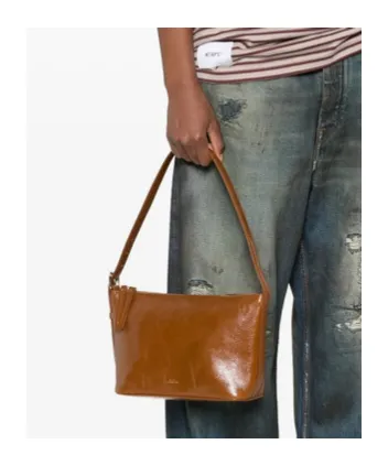 Vera Logo Printed Zipped Shoulder Bag