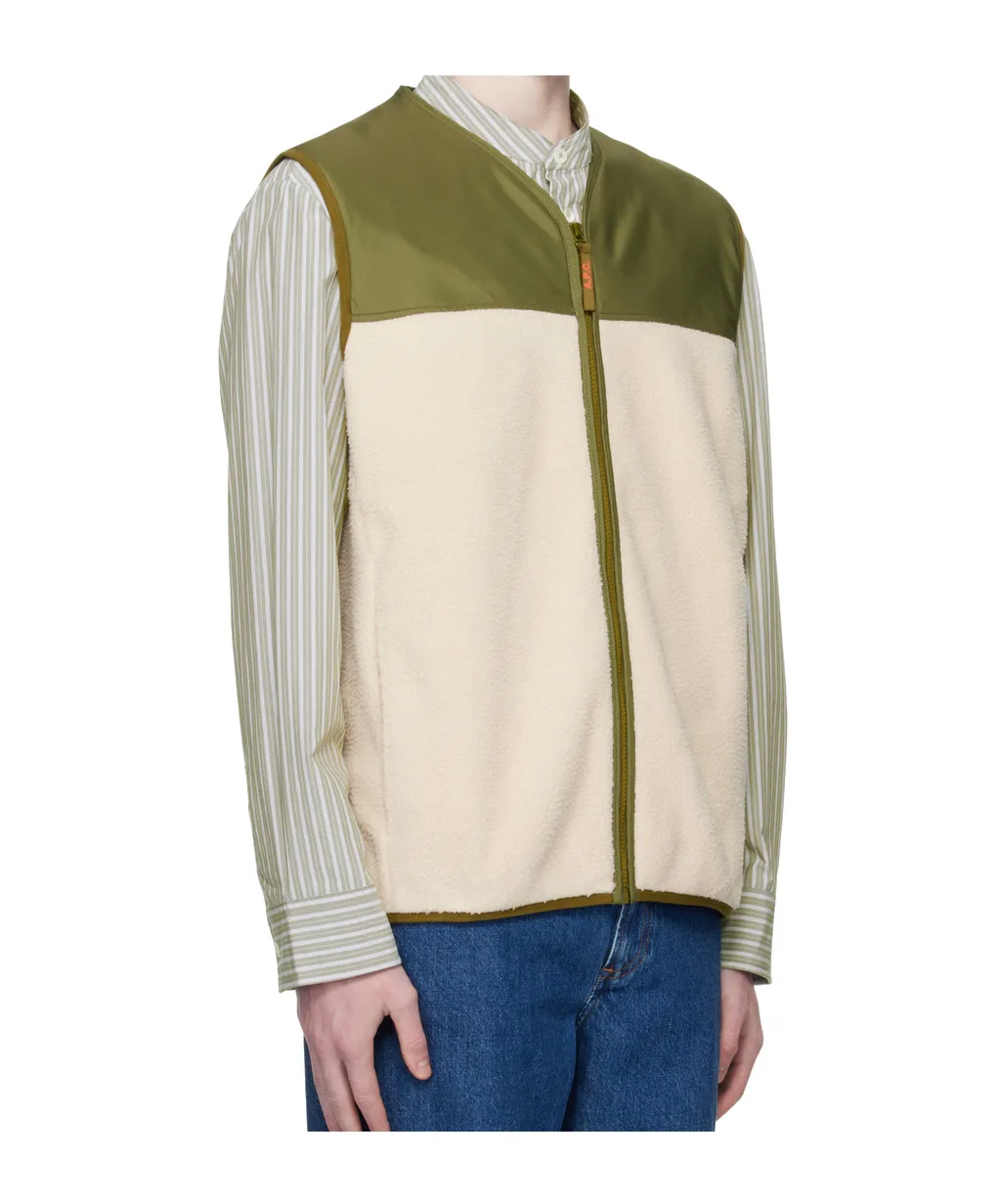 Fleece-Paneled Zip-Up Vest