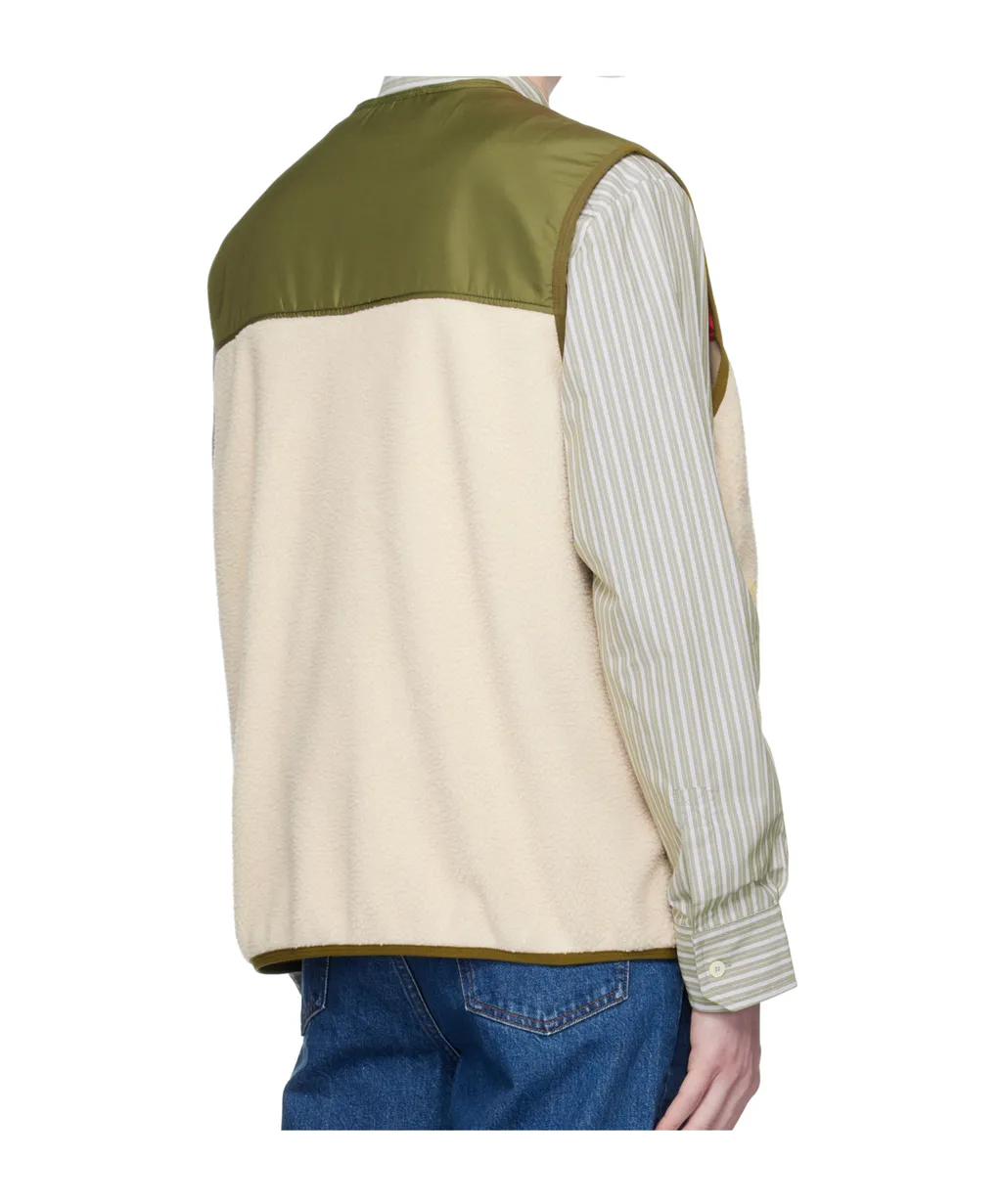 Fleece-Paneled Zip-Up Vest