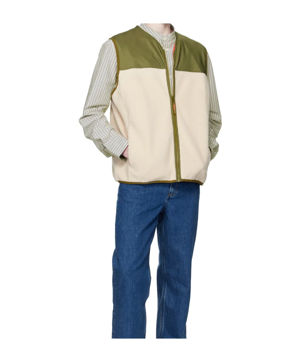 Fleece-Paneled Zip-Up Vest