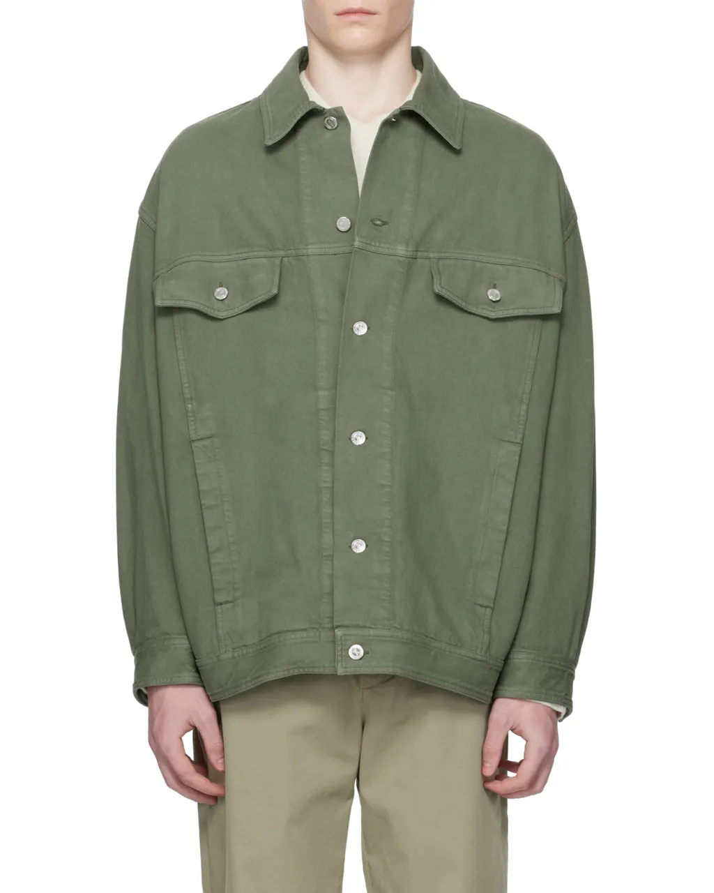 Button-Fastening Flap-Pocket Jacket