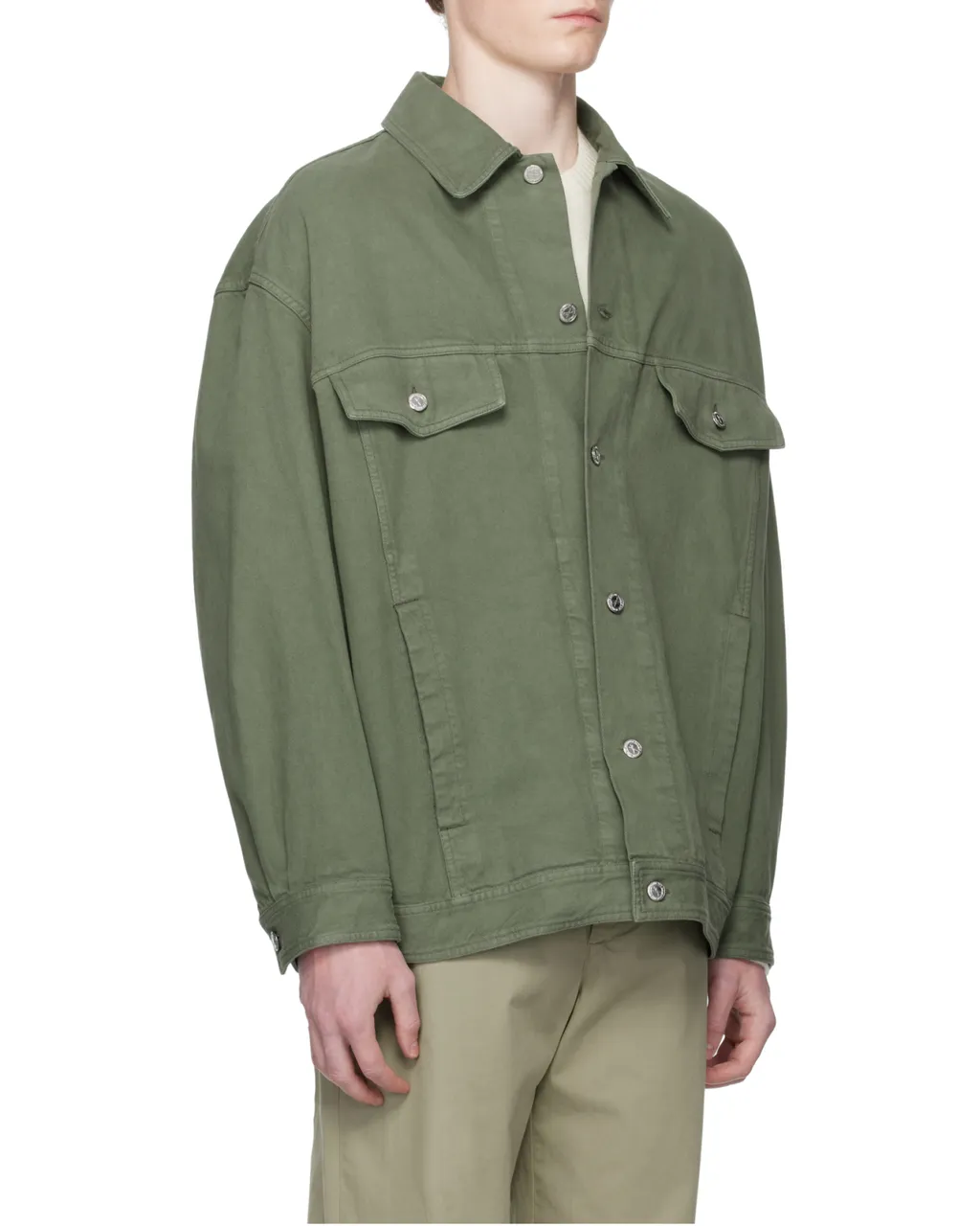 Button-Fastening Flap-Pocket Jacket