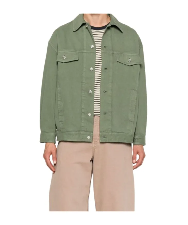 Button-Fastening Flap-Pocket Jacket