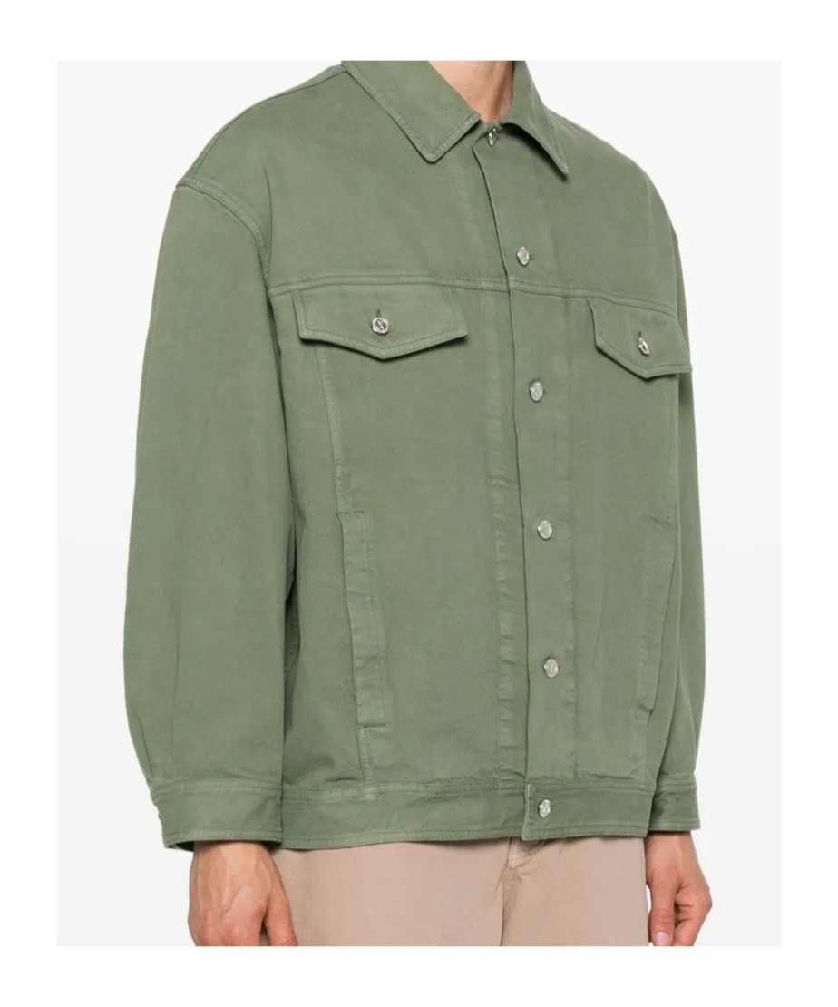 Button-Fastening Flap-Pocket Jacket