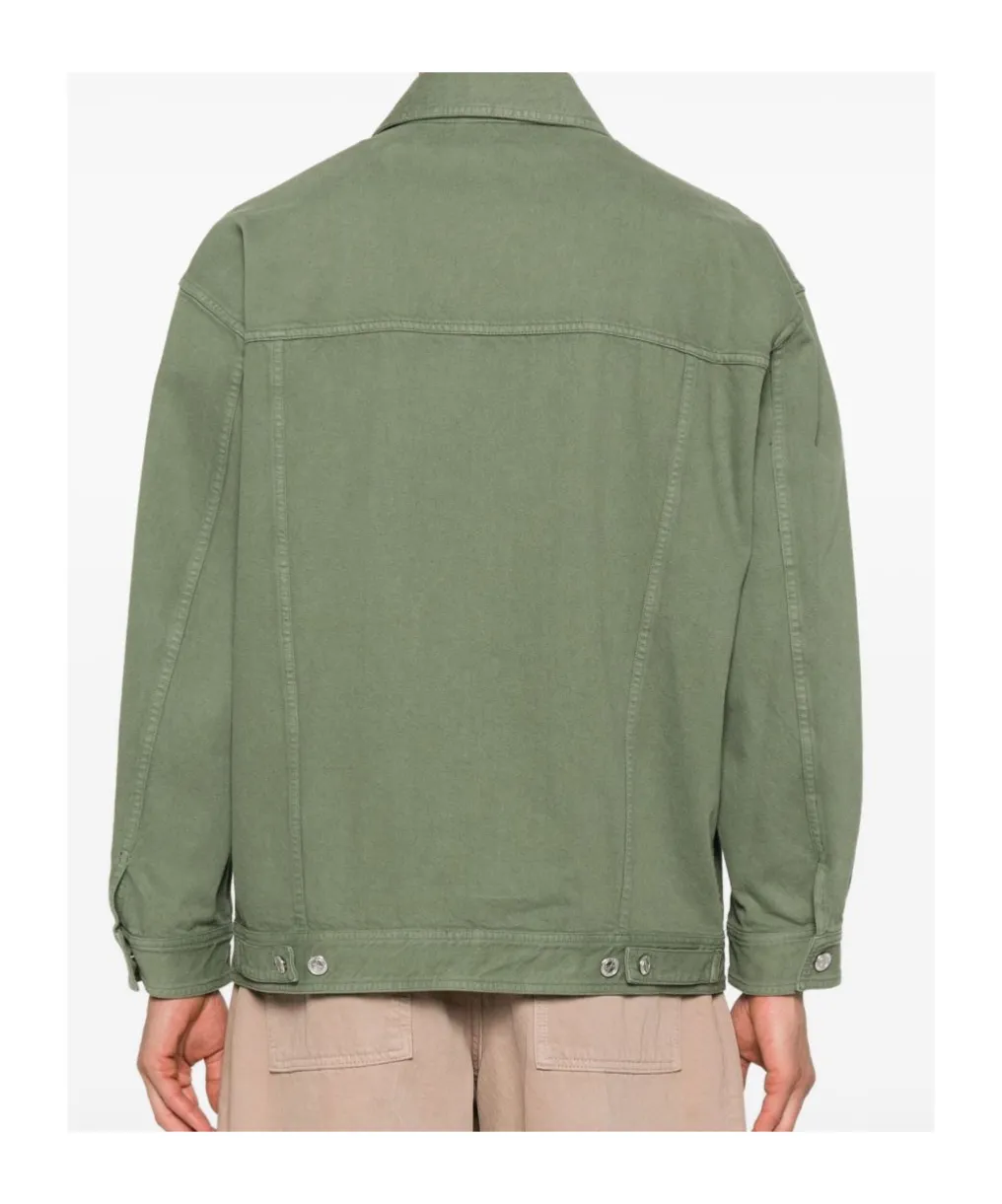 Button-Fastening Flap-Pocket Jacket